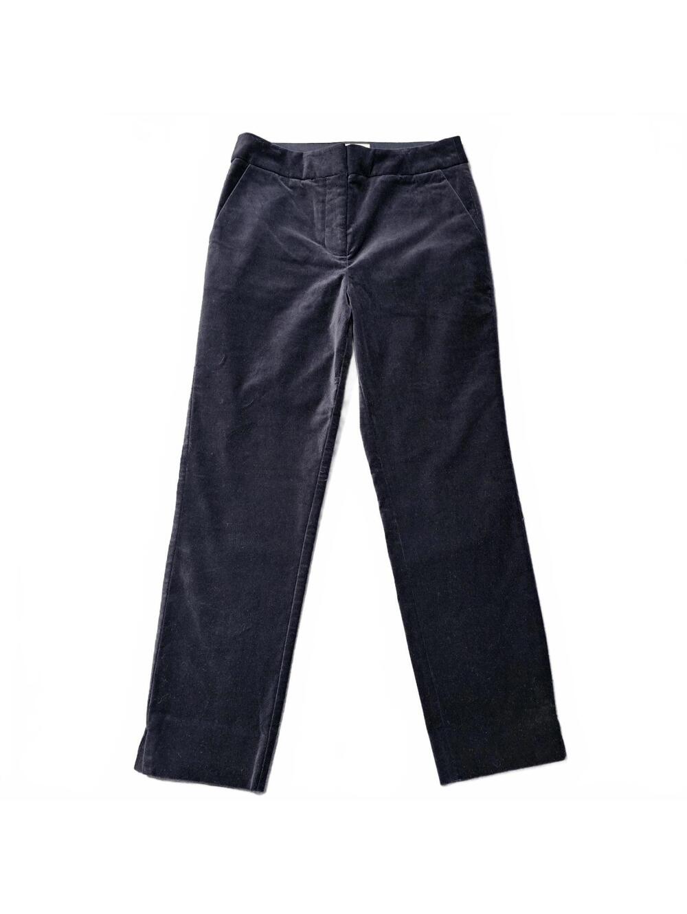 Boden Womens 6 Reg Velvet Bluish Black Pants Trousers Preppy Mid Rise Straight